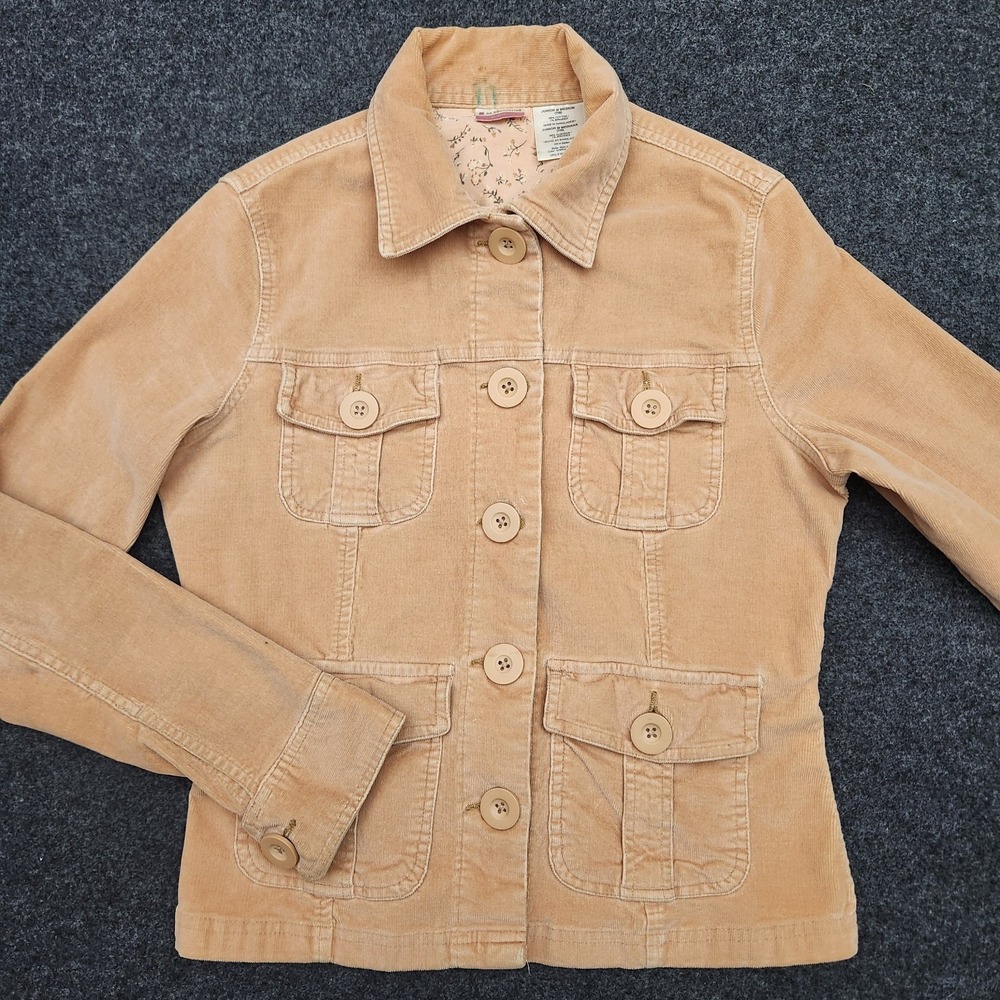 Vintage 2000s Y2K‎ No Boundaries Womens 7/9 Earth Tone Corduroy Utility Jacket